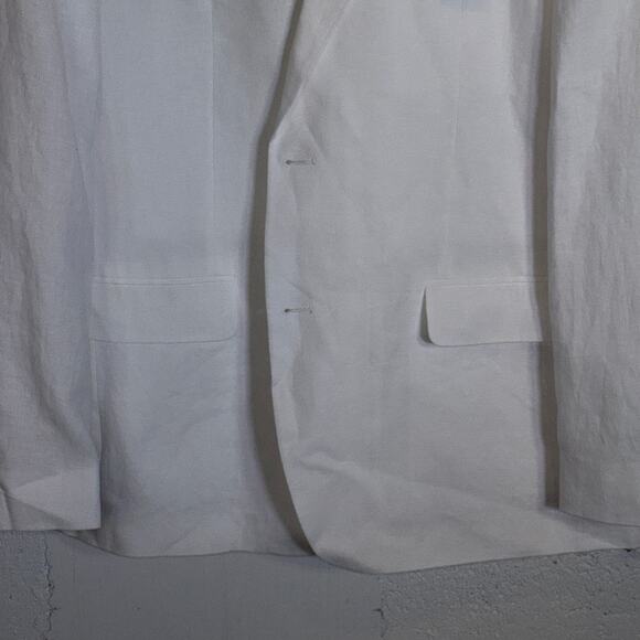 Tommy Hilfiger Men's Modern-Fit Flex Stretch Linen Suit Jacket White 44L $360 - Picture 4 of 8